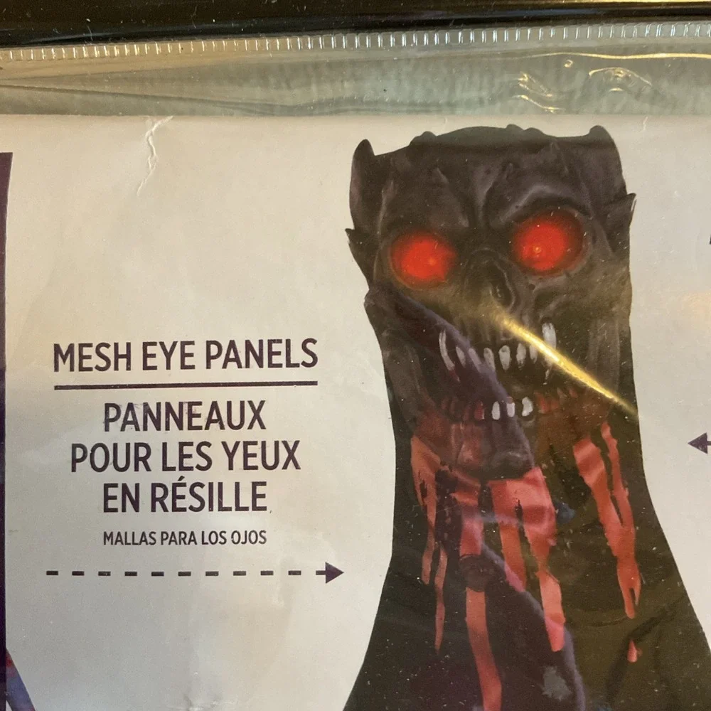 New‎ Illusion Ghoul Halloween Costume Child Size M (8-10) Eyes Light Up!